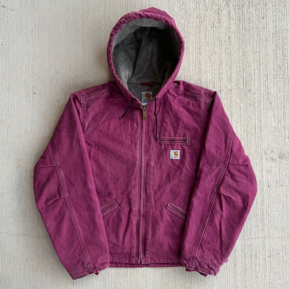 Carhartt WOMENS WJ141 pink hooded work wear jacket